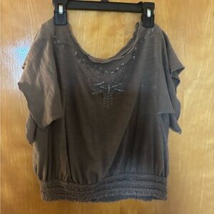 Free People Boho Flutter sleeve Top